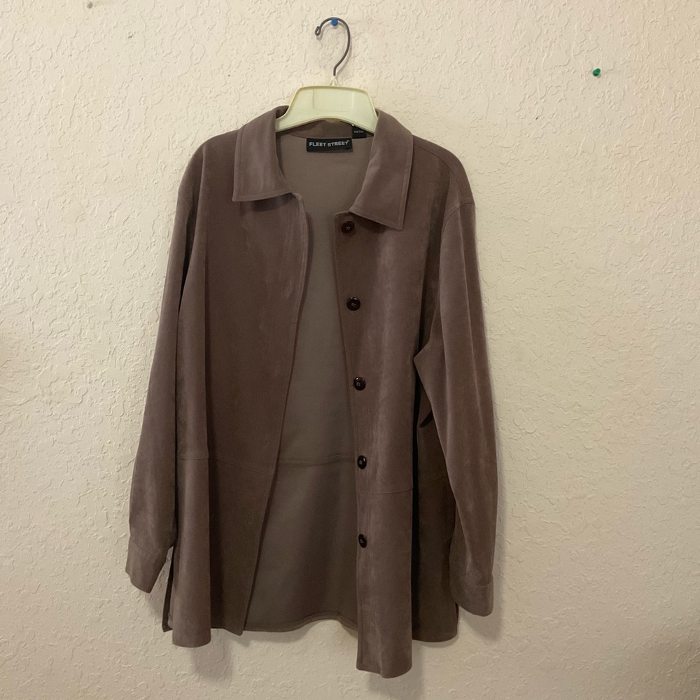 Brown Button Up Suede Jacket
